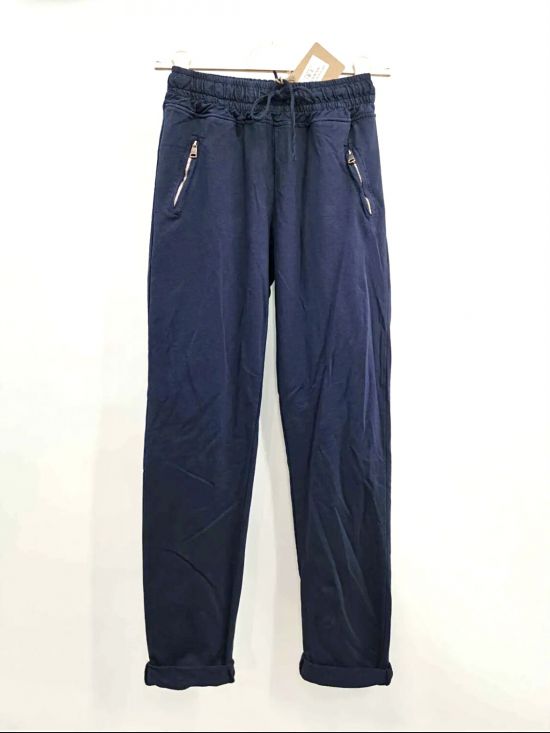 Pantalon jogg poches zippees Bleu Marine Boutique Luce shop Vetements Femmes