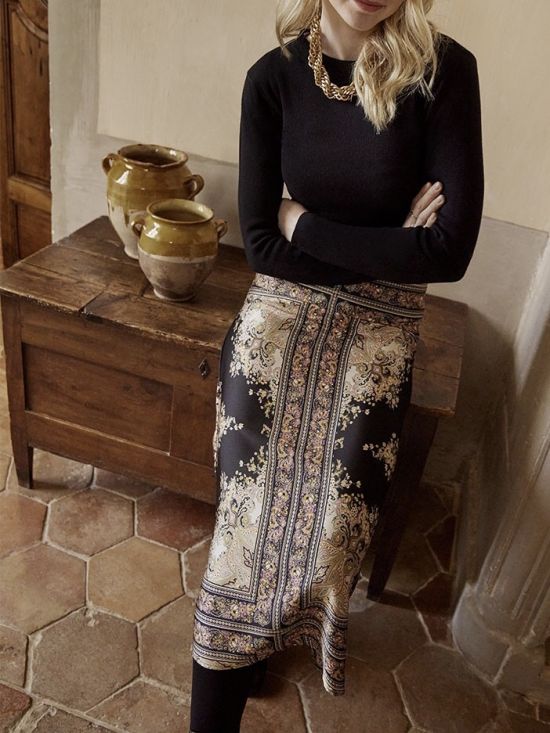Pull chaussette col rond manches longues Noir Boutique Luce shop Vetements Femmes