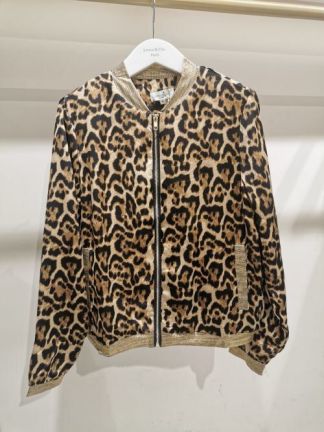 Bombers manches longues satine imprime leopard Noir Boutique Luce shop Vetements Femmes